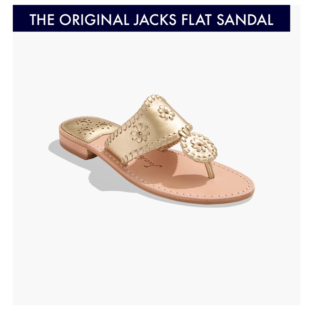 NWOT Jack Rogers platinum colored flip flops